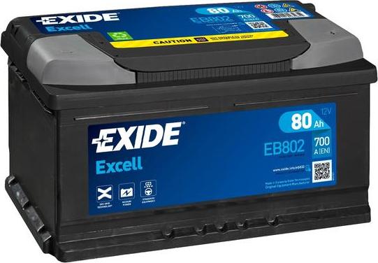 Exide EB802 - Стартерная аккумуляторная батарея, АКБ autodif.ru