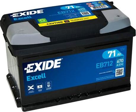 Exide EB712 - Стартерная аккумуляторная батарея, АКБ autodif.ru