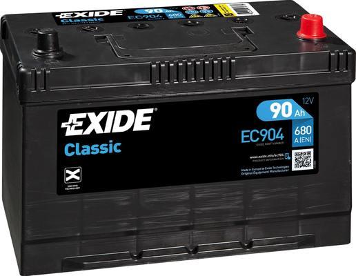 Exide EC904 - аккумуляторная батарея! 19.5/17.9 евро 90Ah 680A 306/173/222\ autodif.ru