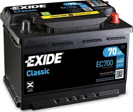 Exide EC700 - Стартерная аккумуляторная батарея, АКБ autodif.ru