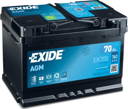 Exide EK700 - Стартерная аккумуляторная батарея, АКБ autodif.ru