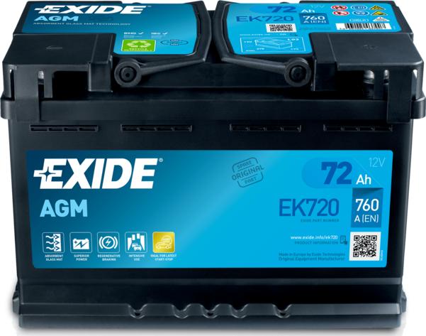 Exide EK720 - Стартерная аккумуляторная батарея, АКБ autodif.ru