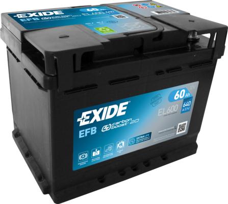 Exide EL600 - Стартерная аккумуляторная батарея, АКБ autodif.ru