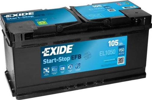 Exide EL1050 - Стартерная аккумуляторная батарея, АКБ autodif.ru