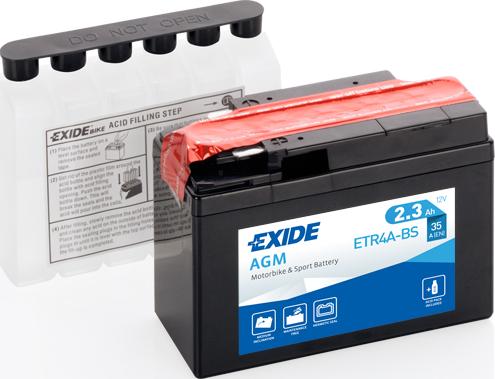 Exide ETR4A-BS - Стартерная аккумуляторная батарея, АКБ autodif.ru