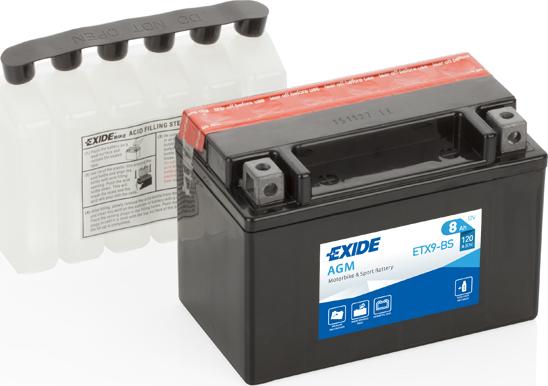 Exide ETX9-BS - Стартерная аккумуляторная батарея, АКБ autodif.ru