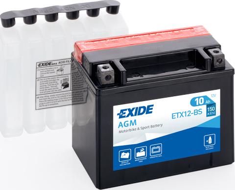 Exide ETX12-BS - Стартерная аккумуляторная батарея, АКБ autodif.ru