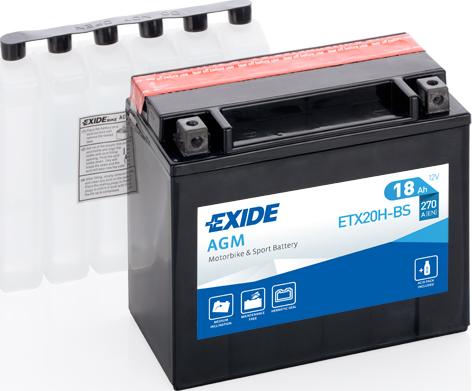 Exide ETX20H-BS - Стартерная аккумуляторная батарея, АКБ autodif.ru