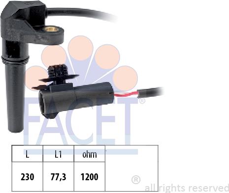 FACET 9.0617 - Датчик частоты вращения АКПП Citroen/Peugeot 1.6i-2.0i 01-/Renault 1.4i-2.0i/1.9dci 01- autodif.ru