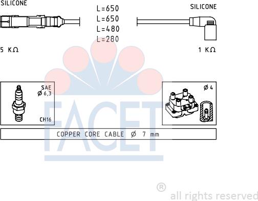 FACET 4.9585 - Комплект проводов зажигания autodif.ru