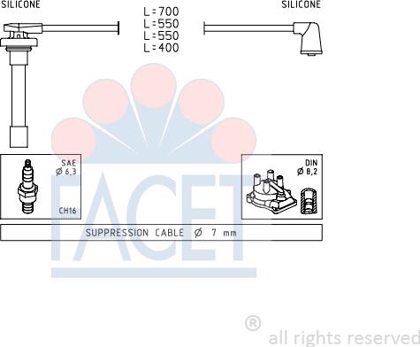 FACET 4.9711 - Комплект проводов зажигания autodif.ru