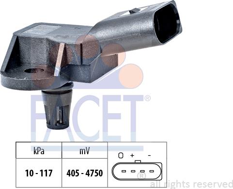 FACET 10.3157 - Датчик давления воздуха AUDI. A2 8Z0 1.4-1.6 FSI 00-05. A3 8P1 1.6-1.6 FSI-1.8 TFSI-2.0-2.0 FSI-2.0 TFSI-2.0 TFSI quattro-3.2 V6 autodif.ru