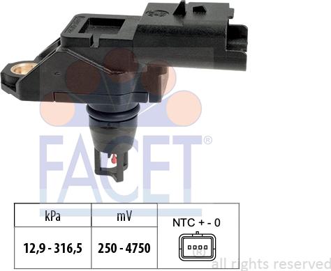 FACET 10.3261 - Датчик давл. воздуха Citroen/Peugeot/Mazda/Volvo 09- autodif.ru