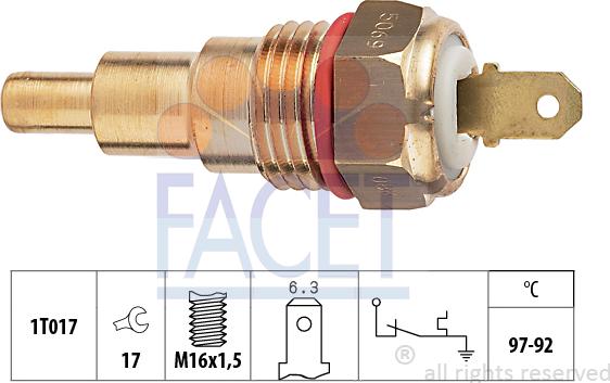 FACET 7.5069 - Термовыключатель, вентилятор радиатора / кондиционера autodif.ru