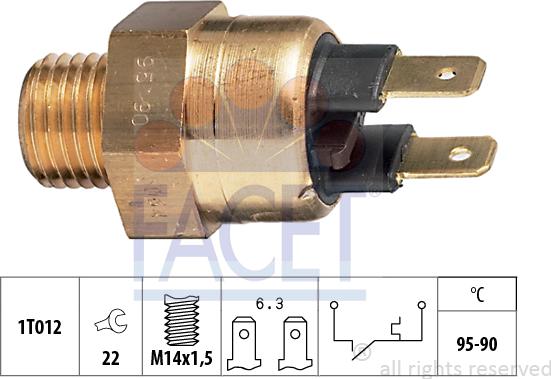 FACET 7.5064 - Термовыключатель, вентилятор радиатора / кондиционера autodif.ru