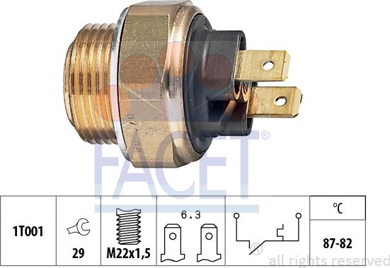 FACET 7.5017 - Термовыключатель, вентилятор радиатора / кондиционера autodif.ru