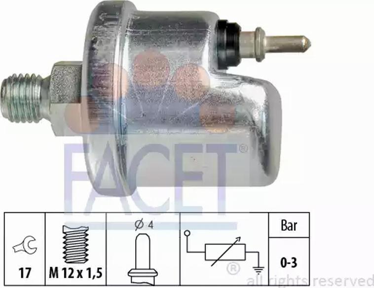 FACET 7.0630 - Датчик, давление масла autodif.ru