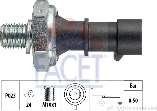 FACET 7.0141 - Датчик давления масла FIAT: STILO (192) 1.6 16V 01- \ OPEL: AGILA (H00) 1.0/1.0 12V/1.2 16V/1.2 16V Twinport 00-, ASTRA G Наклон autodif.ru