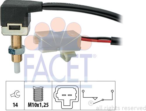 FACET 7.1289 - Выключатель, привод сцепления (Tempomat) autodif.ru