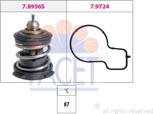 FACET 7.8956 - Термостат охлаждающей жидкости / корпус autodif.ru