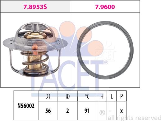 FACET 7.8953 - Термостат охлаждающей жидкости / корпус autodif.ru