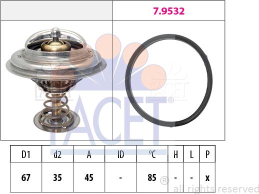 FACET 7.8989 - Термостат охлаждающей жидкости / корпус autodif.ru