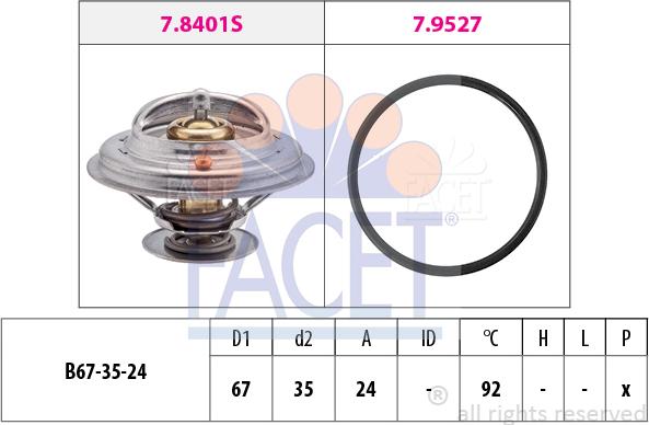 FACET 7.8401 - Термостат охлаждающей жидкости / корпус autodif.ru