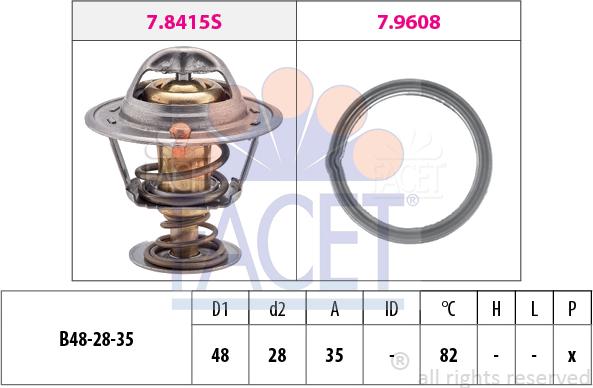 FACET 7.8415 - Термостат охлаждающей жидкости / корпус autodif.ru