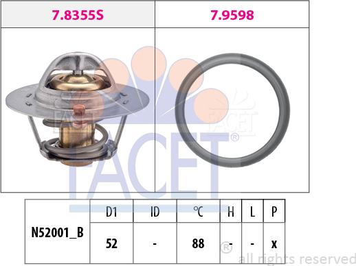 FACET 7.8487 - Термостат охлаждающей жидкости / корпус autodif.ru