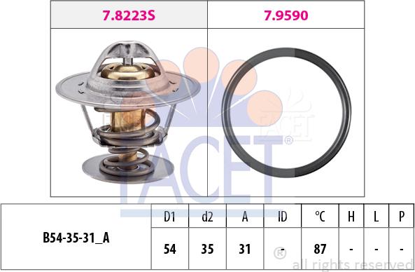 FACET 7.8432 - Термостат охлаждающей жидкости / корпус autodif.ru