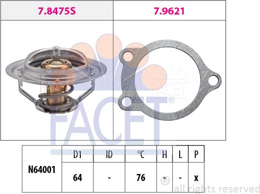FACET 7.8475 - Термостат охлаждающей жидкости / корпус autodif.ru