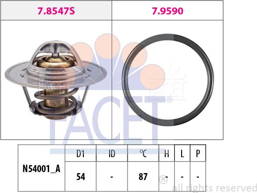 FACET 7.8547 - Термостат охлаждающей жидкости / корпус autodif.ru