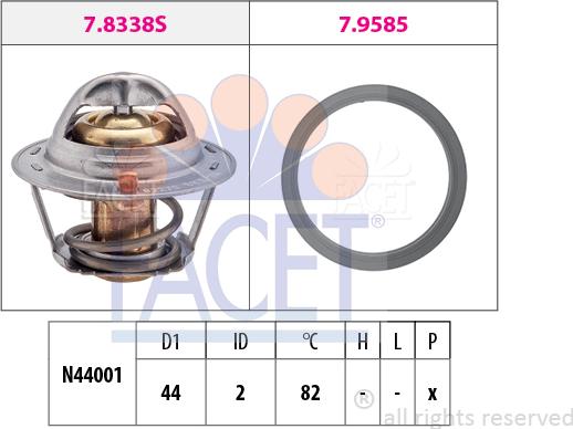 FACET 7.8517 - Термостат охлаждающей жидкости / корпус autodif.ru