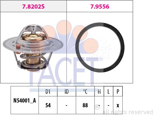 FACET 7.8533 - Термостат охлаждающей жидкости / корпус autodif.ru