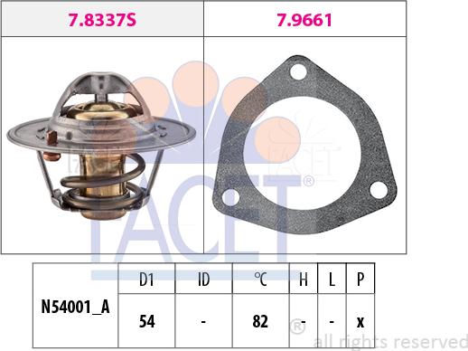 FACET 7.8644 - Термостат охлаждающей жидкости / корпус autodif.ru