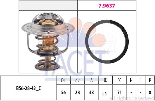 FACET 7.8650 - Термостат охлаждающей жидкости / корпус autodif.ru
