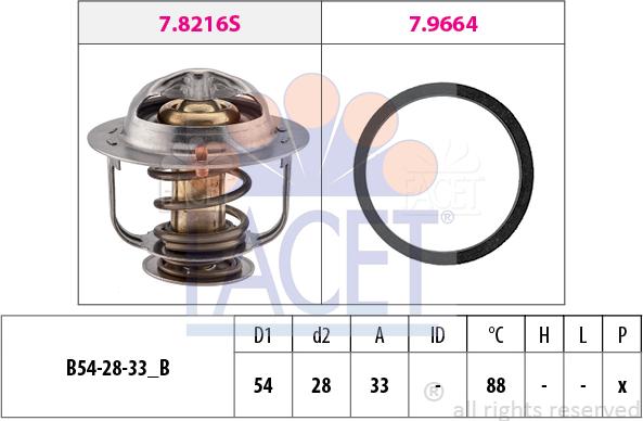 FACET 7.8658 - Термостат охлаждающей жидкости / корпус autodif.ru