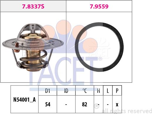 FACET 7.8667 - Термостат охлаждающей жидкости / корпус autodif.ru