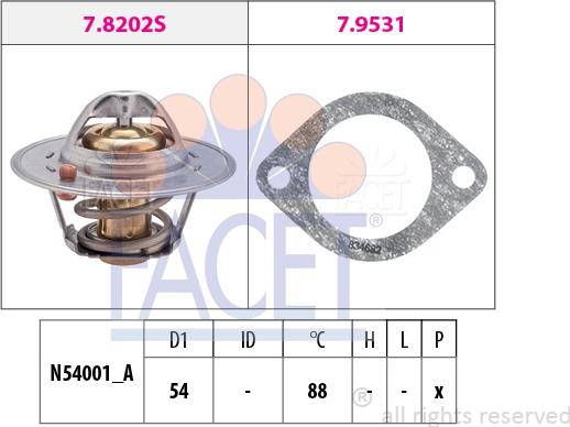 FACET 7.8600 - Термостат охлаждающей жидкости / корпус autodif.ru