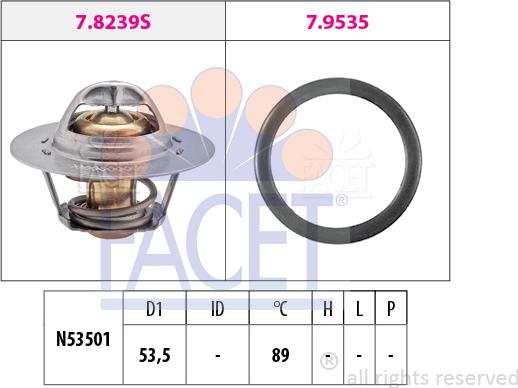 FACET 7.8630 - Термостат охлаждающей жидкости / корпус autodif.ru