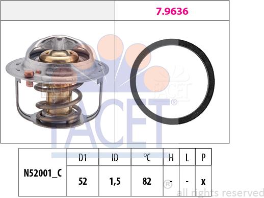 FACET 7.8679 - Термостат охлаждающей жидкости / корпус autodif.ru