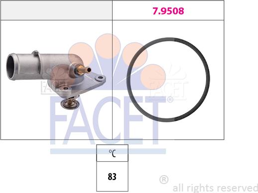FACET 7.8166 - Термостат охлаждающей жидкости / корпус autodif.ru