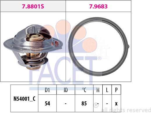 FACET 7.8803 - Термостат охлаждающей жидкости / корпус autodif.ru