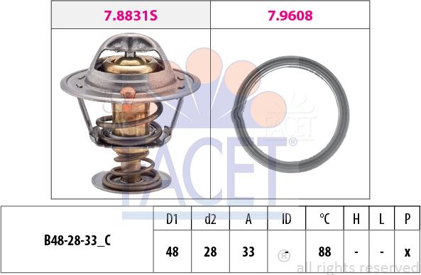 FACET 7.8831 - Термостат охлаждающей жидкости / корпус autodif.ru