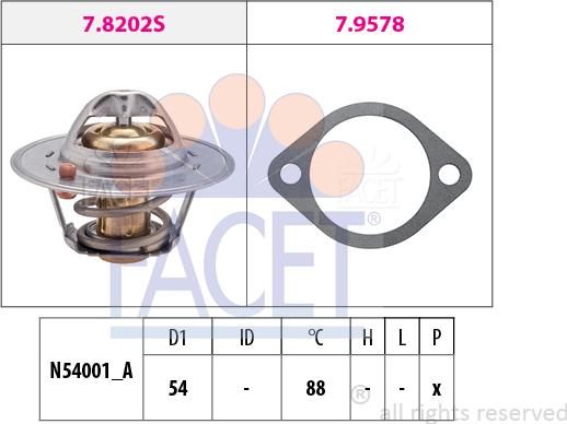 FACET 7.8358 - Термостат охлаждающей жидкости / корпус autodif.ru