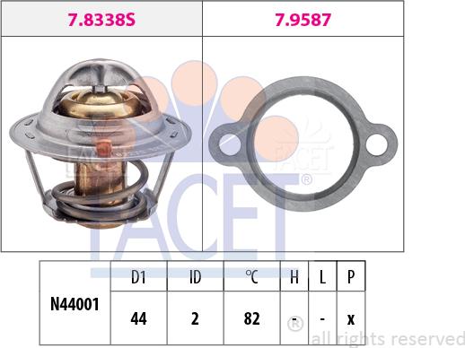 FACET 7.8368 - Термостат охлаждающей жидкости / корпус autodif.ru