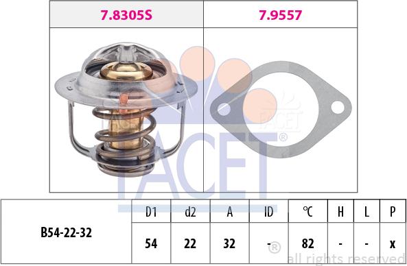 FACET 7.8305 - Термостат охлаждающей жидкости / корпус autodif.ru