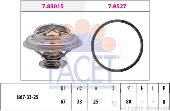 FACET 7.8301 - Термостат охлаждающей жидкости / корпус autodif.ru