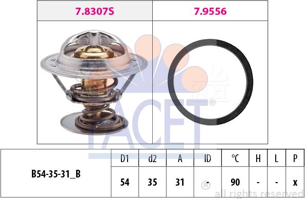 FACET 7.8307 - Термостат охлаждающей жидкости / корпус autodif.ru