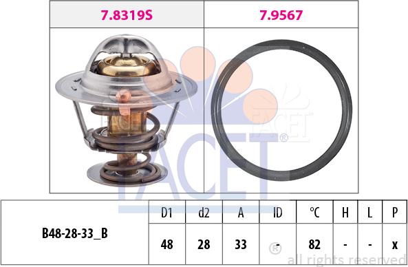 FACET 7.8319 - Термостат охлаждающей жидкости / корпус autodif.ru